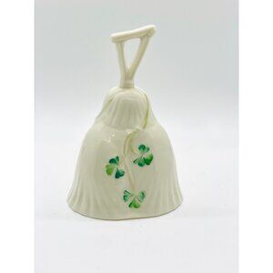 Belleek Shamrock Harp Bell - Cream-Colored, Made in Ireland, Authentic Gifts fro